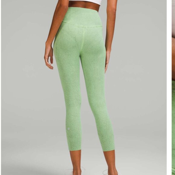 Lululemon Base Pace High-Rise Crop 23" City Grit Green Multi size 10 - Picture 1 of 5